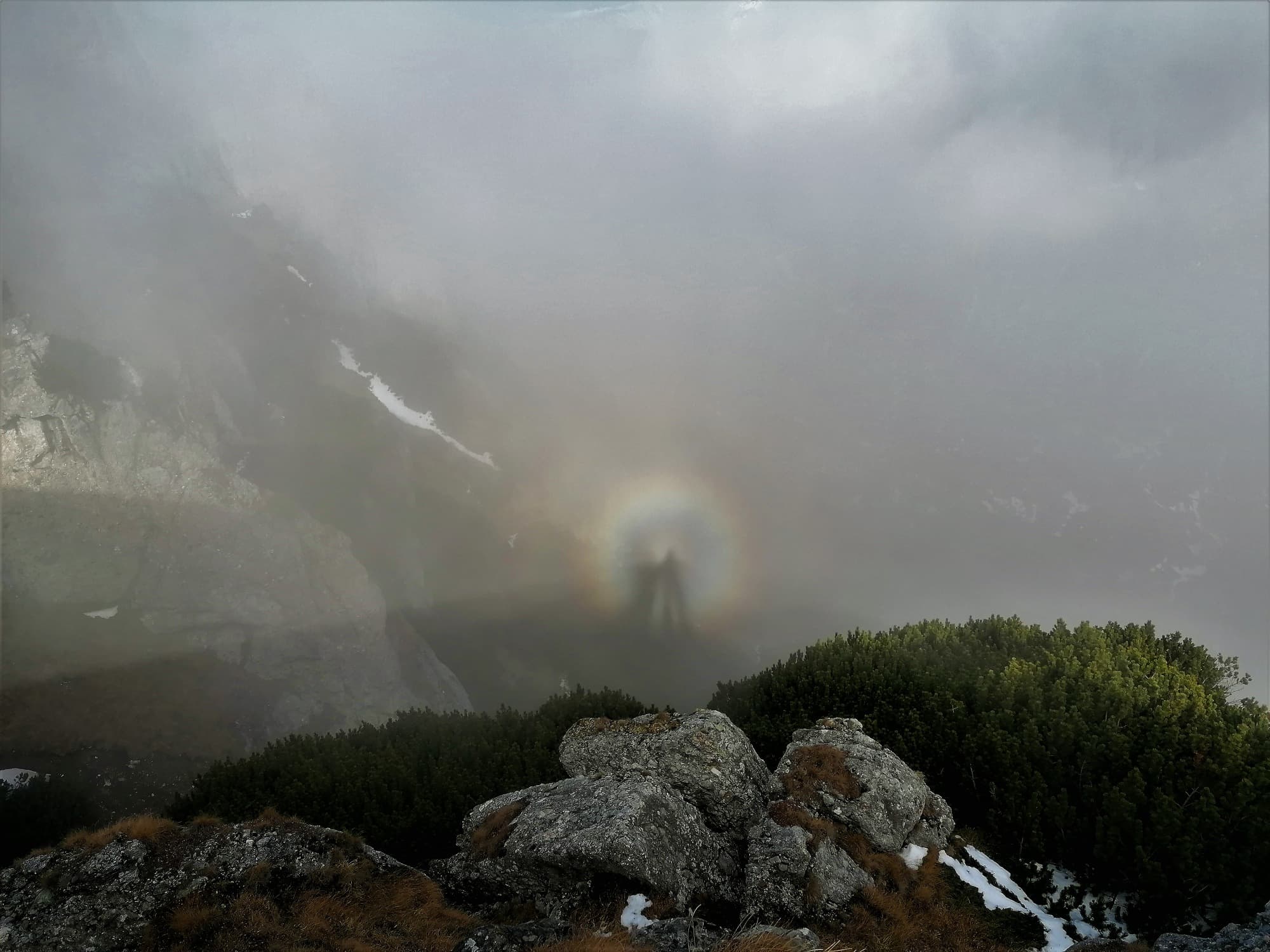 Romania photo of the day: Mountain ranger catches Brocken spectre in Bucegi Mountains