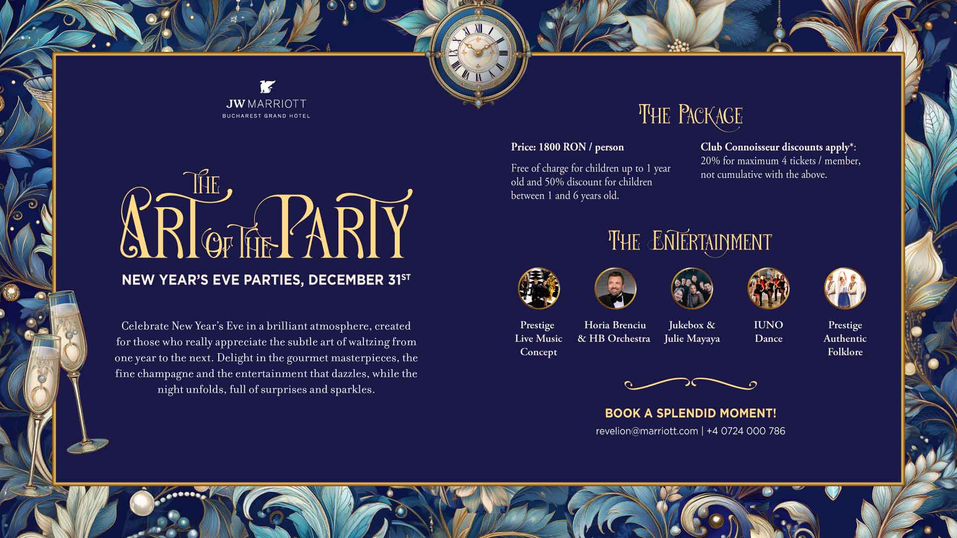 Experience unforgettable entertainment this New Year’s Eve at JW Marriott Bucharest Grand Hotel