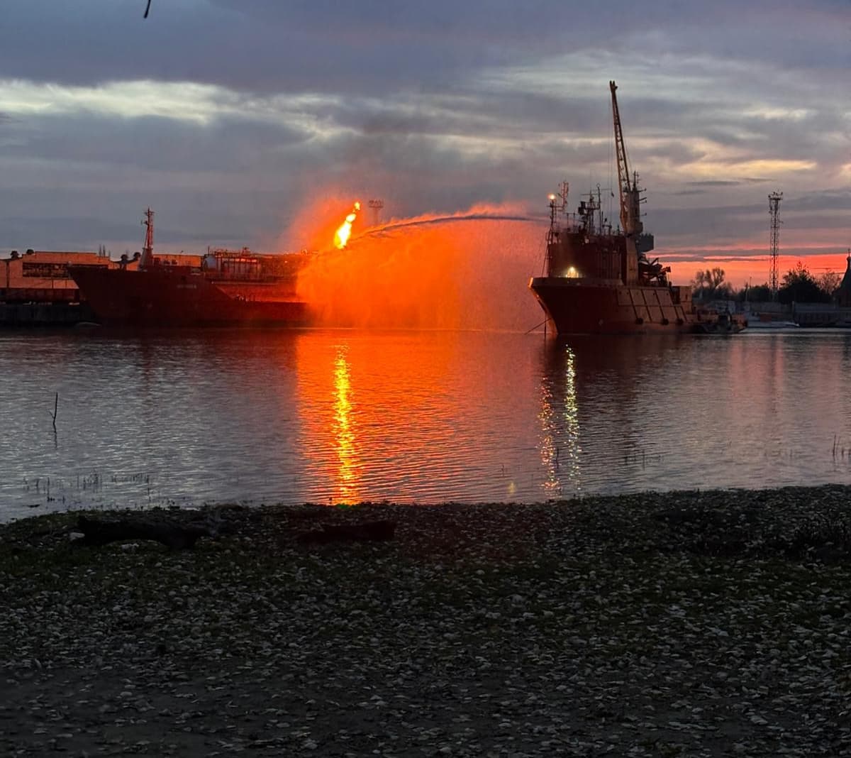 Romania evacuates residents near Danube border after Russian drone strike in Ukraine ignites LPG vessel