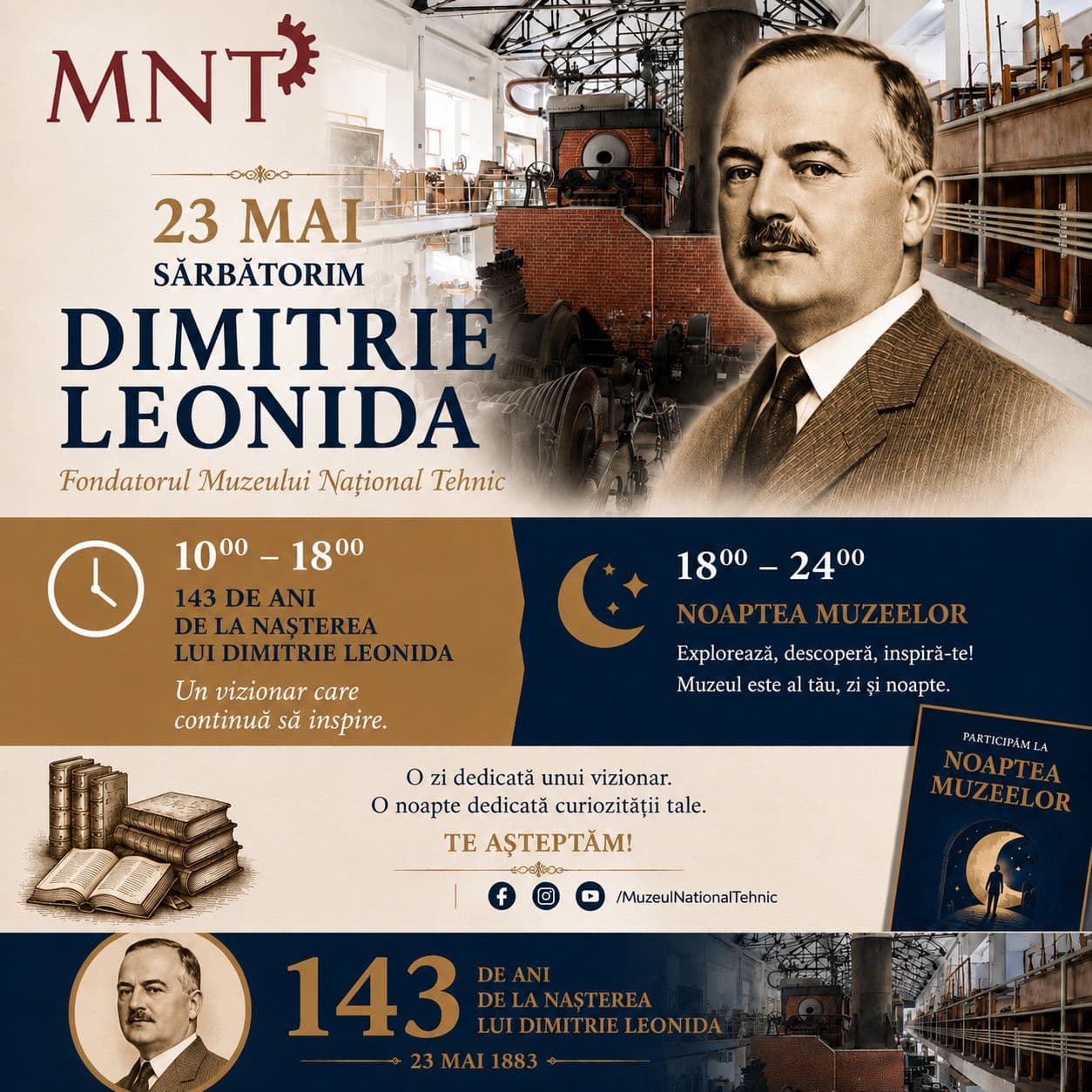 143 years since the birth of scientist Dimitrie Leonida and Night of Museums celebrated on May 23rd at the National Technical Museum