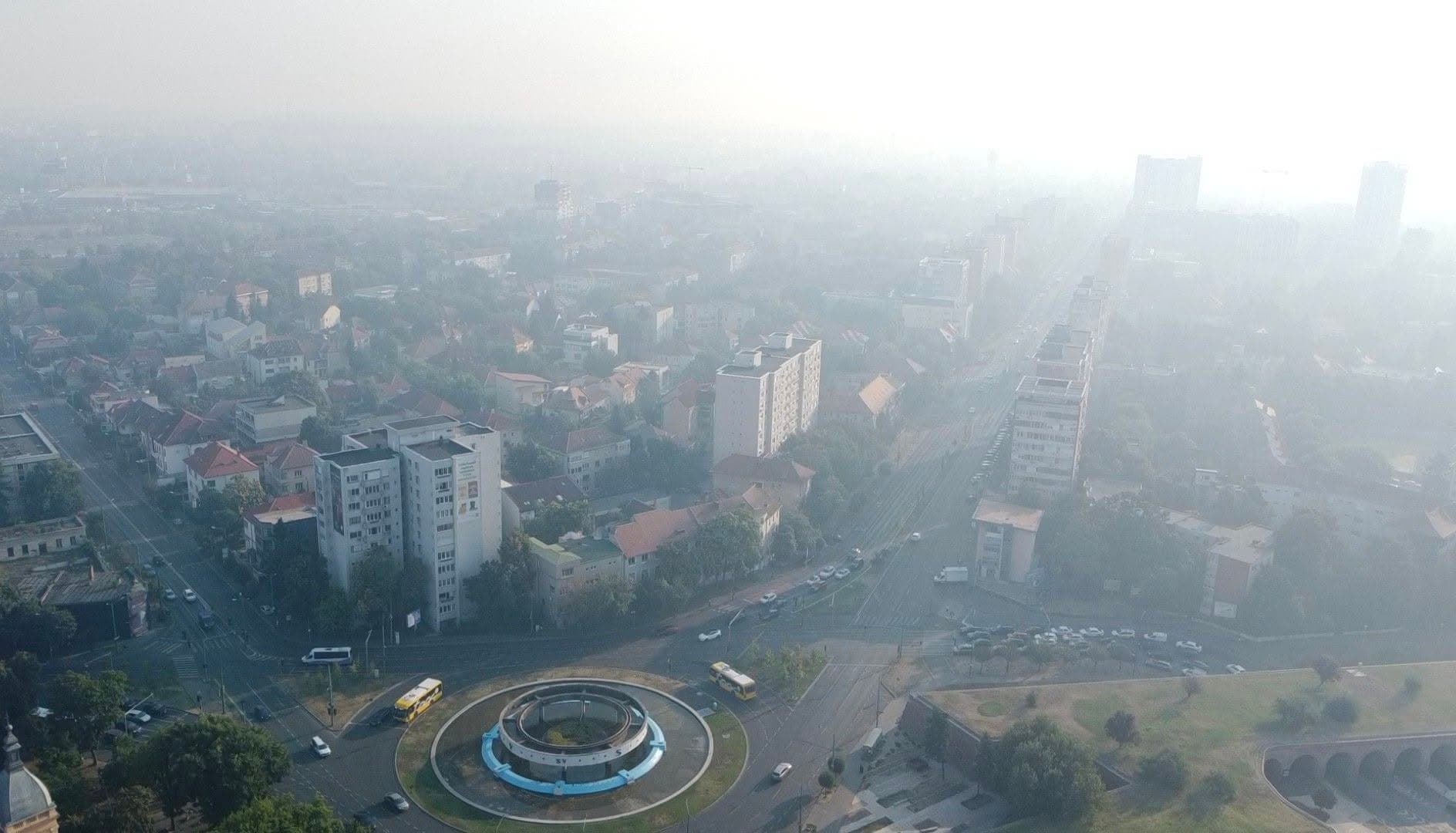 Western Romania: Thick smoke covers city of Timişoara for second day as wildfires rage in Serbia